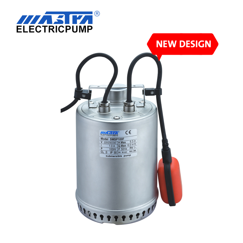 Bomba de esgoto doméstica submersível MSP/SMSP em aço inoxidável ou material plástico